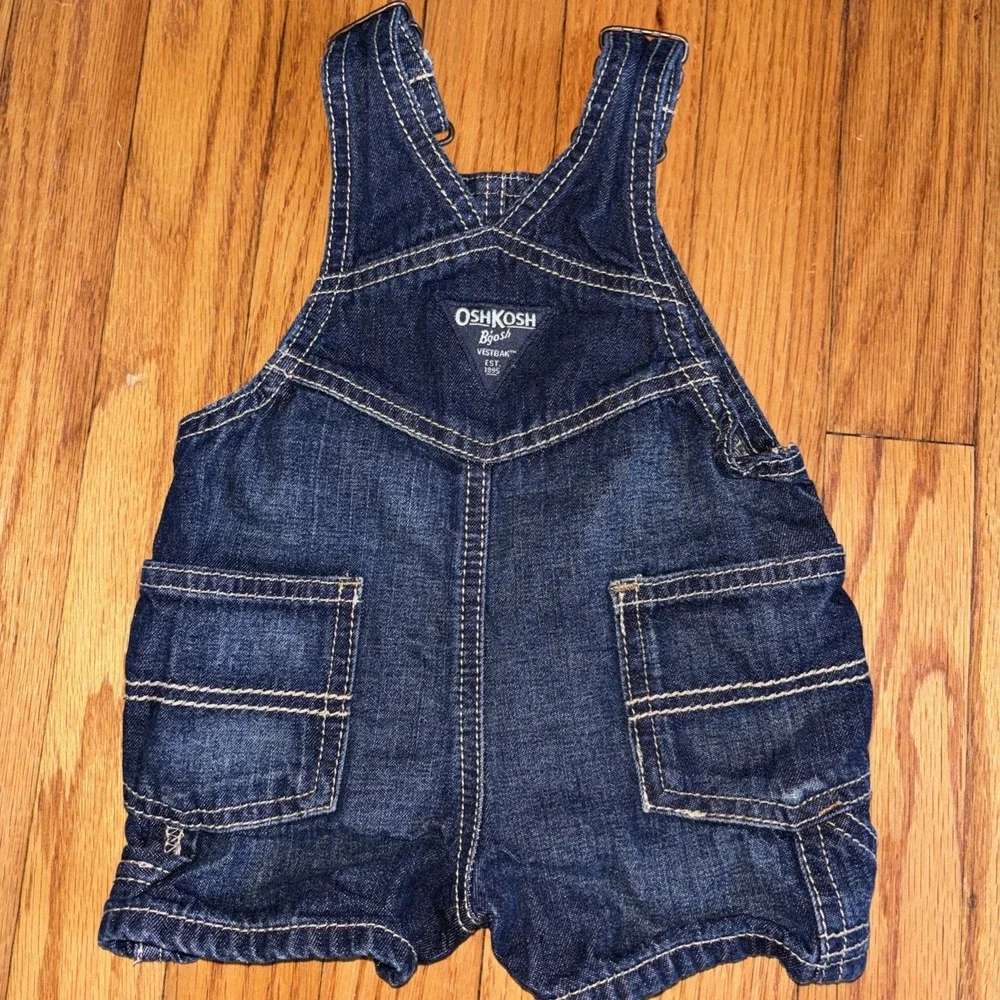 OshKosh B'gosh Baby Classic Denim Overalls 3M Shortalls 100% Cotton Carpenter